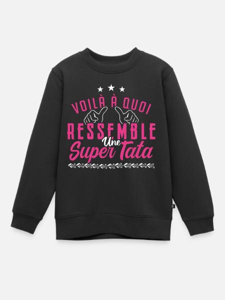 Super tata - Sweat Premium enfant bio - noir