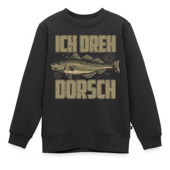 Ich Dreh Dorsch Angler Fischer Hobby Angeln - Kinder Premium Organic Sweatshirt - Schwarz - Vorne - AI Model Kid Female (0cm)