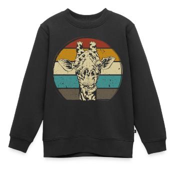 Giraffe retro vintag Zoo Afrika Safari - Kinder Premium Organic Sweatshirt - Schwarz - Vorne - AI Model Kid Female (0cm)