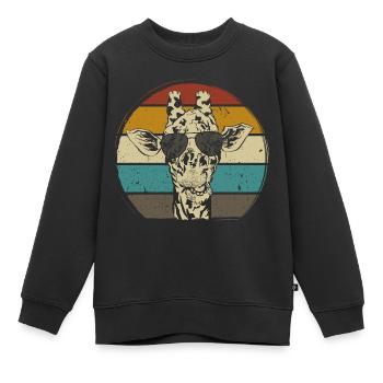 Giraffe retro vintag Zoo Afrika Safari - Kinder Premium Organic Sweatshirt - Schwarz - Vorne - AI Model Kid Female (0cm)