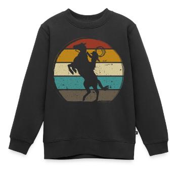 Western Riding Western Rider Horse Cowgirls Rétro - Sweat Premium enfant bio - noir - Devant - AI Model Kid Female (0cm)