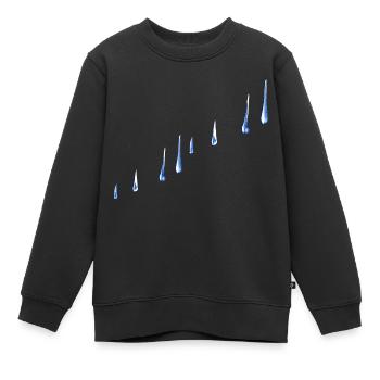 blaue wassertropfen linie wasser - Kinder Premium Organic Sweatshirt - Schwarz - Vorne - AI Model Kid Female (0cm)