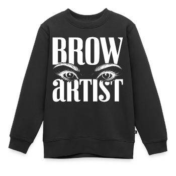 Augenbrauen Kosmetikerin Geschenk Brow Artist - Kinder Premium Organic Sweatshirt - Schwarz - Vorne - AI Model Kid Female (0cm)
