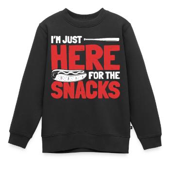 Baseball-Snack-Lebensmittel-Liebhaber - Kinder Premium Organic Sweatshirt - Schwarz - Vorne - AI Model Kid Female (0cm)