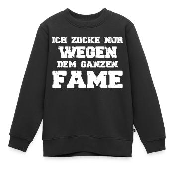 gamer nerd online gameplay zocker community fame - Kinder Premium Organic Sweatshirt - Schwarz - Vorne - AI Model Kid Female (0cm)