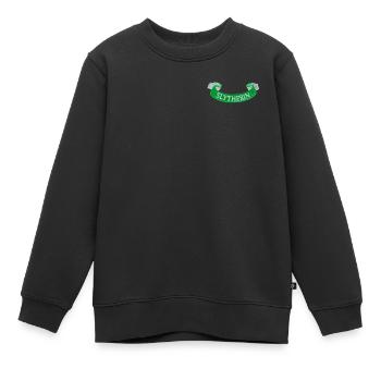 Harry Potter Bannière Serpentard Motif De Broderie - Sweat Premium enfant bio - noir - Devant - AI Model Kid Female (0cm)