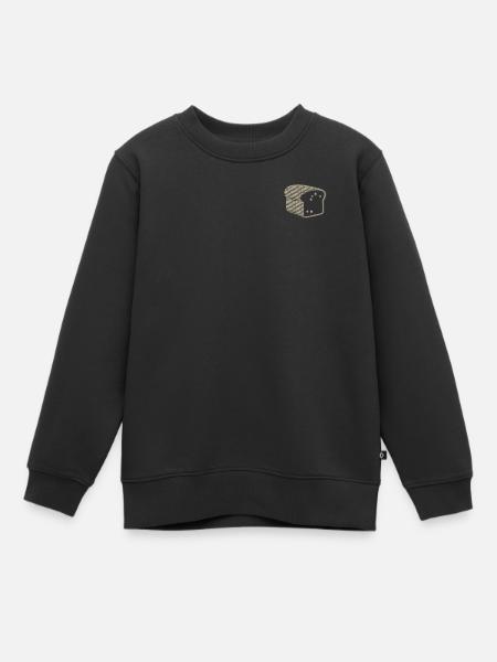 Toastbrot bestickt - Kinder Premium Organic Sweatshirt - Schwarz