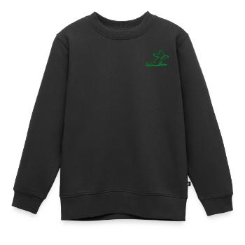 TABALUGA Kleiner Drache Grün Stick - Kinder Premium Organic Sweatshirt - Schwarz - Vorne - AI Model Kid Female (0cm)