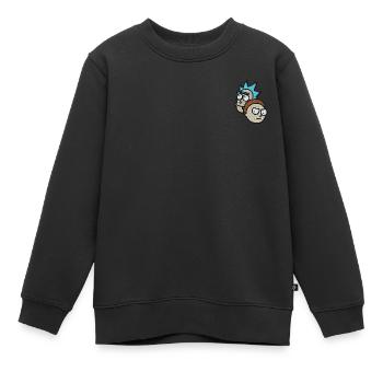 Rick & Morty Heads As Embroidery Design - Kids Premium Organic Sweatshirt - black - Front - AI Model Kid Female (0cm)