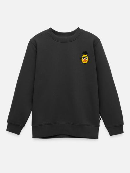 Sesame Street Embroidered Bert - Kids Premium Organic Sweatshirt - black