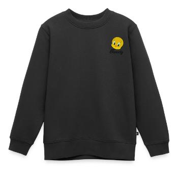 Looney Tunes Tweety Porträt Stick - Kinder Premium Organic Sweatshirt - Schwarz - Vorne - AI Model Kid Female (0cm)