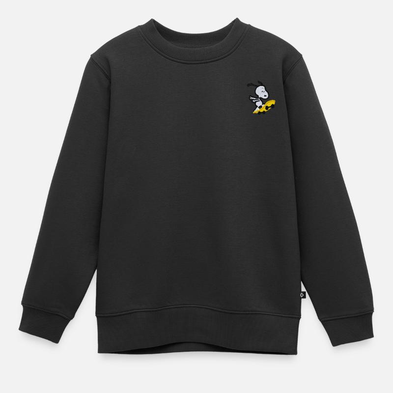 Peanuts Snoopy Sur Un Skateboard - Sweat Premium enfant bio - noir