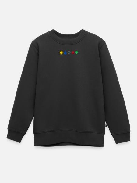 Magic The Gathering Geborduurde Symbolen - Premium børne sweatshirt økologisk - sort