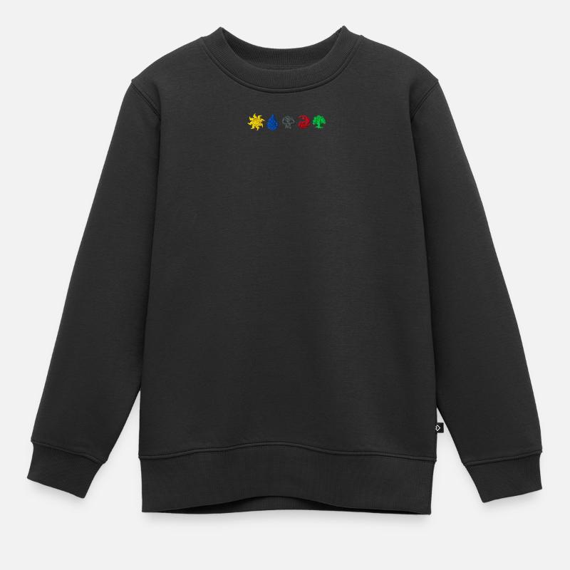 Magic the Gathering Symbole Als Stick-Design - Kinder Premium Organic Sweatshirt - Schwarz