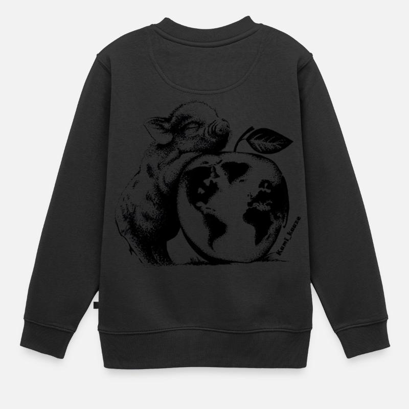 Schweinchen - Kinder Premium Organic Sweatshirt - Schwarz