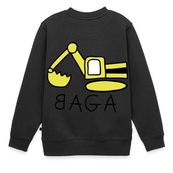 Pelles (BAGA) - Sweat Premium enfant bio - noir - Dos - AI Model Kid Female (0cm)