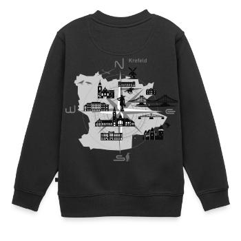 boussole Krefeld, Krefeld - Sweat Premium enfant bio - noir - Dos - AI Model Kid Female (0cm)