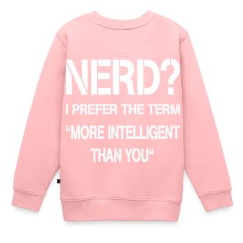 nerd - Kinder Premium sweater biologisch - roze - Achter - AI Model Kid Female (0cm)