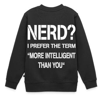 Nerd - Sweat Premium enfant bio - noir - Dos - AI Model Kid Female (0cm)