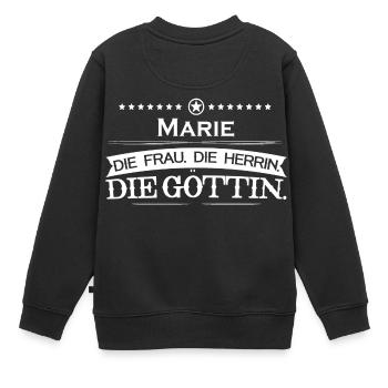 geschenk mythos goettin legende Marie - Kinder Premium Organic Sweatshirt - Schwarz - Hinten - AI Model Kid Female (0cm)