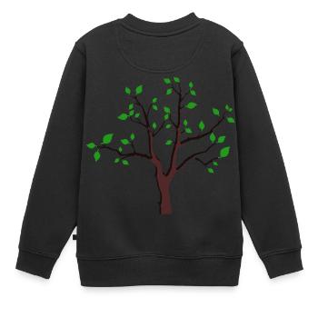Baum - Kinder Premium Organic Sweatshirt - Schwarz - Hinten - AI Model Kid Female (0cm)