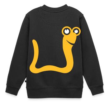 Wurm Schlange - Kinder Premium Organic Sweatshirt - Schwarz - Hinten - AI Model Kid Female (0cm)