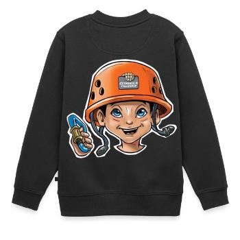 Little rock climber 2 - Kids Premium Organic Sweatshirt - black - Back - AI Model Kid Female (0cm)