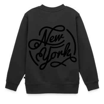 New York Vintage Style schwarz Schriftzug - Kinder Premium Organic Sweatshirt - Schwarz - Hinten - AI Model Kid Female (0cm)