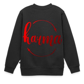 KARMA - Kids Premium Organic Sweatshirt - black - Back - AI Model Kid Female (0cm)