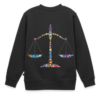 rechtsanwalt anwalt lawyer judge richter law justi - Kinder Premium Organic Sweatshirt - Schwarz - Hinten - AI Model Kid Female (0cm)