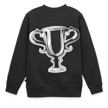 Sieger - Pokal - Trophäe - Kinder Premium Organic Sweatshirt - Schwarz - Hinten - AI Model Kid Female (0cm)