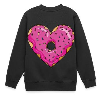Donut en Coeur - Sweat Premium enfant bio - noir - Dos - AI Model Kid Female (0cm)
