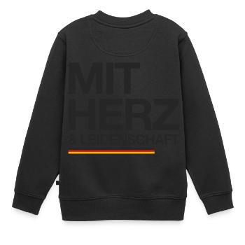 Deutschland - Weltmeister mit Herz & Leidenschaft - Kinder Premium Organic Sweatshirt - Schwarz - Hinten - AI Model Kid Female (0cm)
