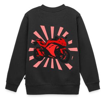 Moto moto de moto de moto cadeau - Sweat Premium enfant bio - noir - Dos - AI Model Kid Female (0cm)