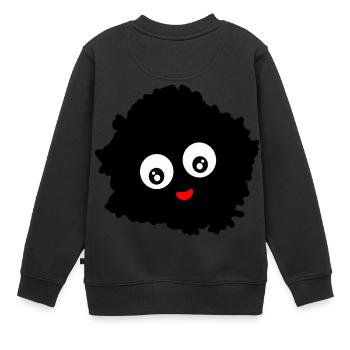 Lustiger Fussel Pompom Wollknäuel Staub - Kinder Premium Organic Sweatshirt - Schwarz - Hinten - AI Model Kid Female (0cm)