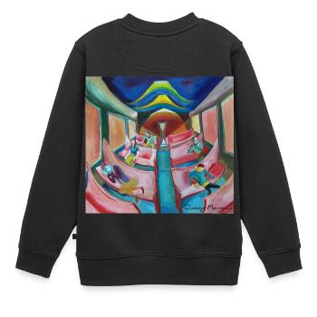 train à la nuit 3 - Sweat Premium enfant bio - noir - Dos - AI Model Kid Female (0cm)