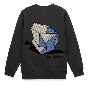ART ROCK No 1 couleur - Sweat Premium enfant bio - noir - Dos - AI Model Kid Female (0cm)