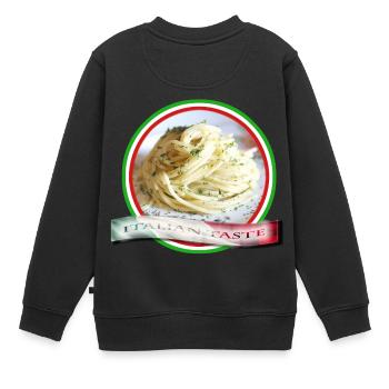 Spaghetti, italienischer Geschmack - Kinder Premium Organic Sweatshirt - Schwarz - Hinten - AI Model Kid Female (0cm)