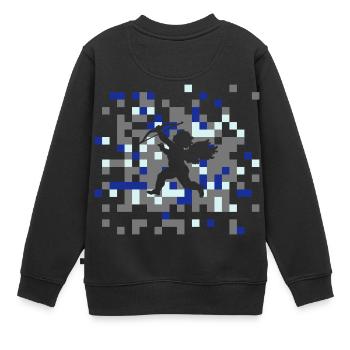 Liebe Kacheln Armor Geschenkidee Partner farben - Kinder Premium Organic Sweatshirt - Schwarz - Hinten - AI Model Kid Female (0cm)