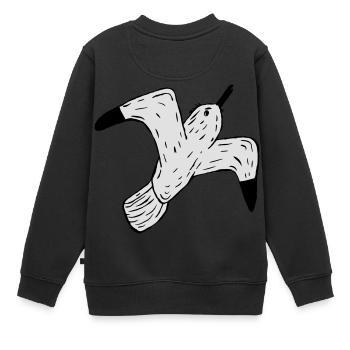 mouette - Sweat Premium enfant bio - noir - Dos - AI Model Kid Female (0cm)
