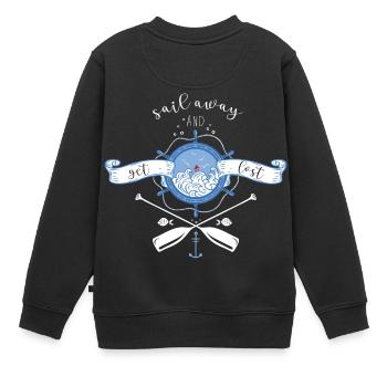 Sail Design - Voyage - Expédition - Voilier - Sweat Premium enfant bio - noir - Dos - AI Model Kid Female (0cm)