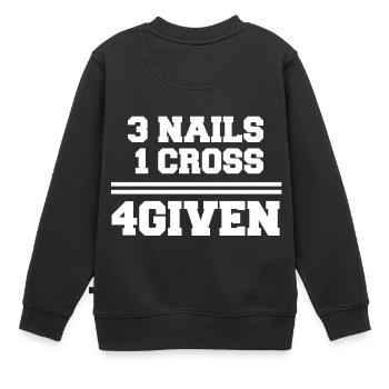 4given 1B - Kinder Premium Organic Sweatshirt - Schwarz - Hinten - AI Model Kid Female (0cm)