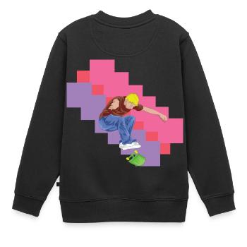 Skateboard Stunt Skateboarder Sports de loisirs Hobby - Sweat Premium enfant bio - noir - Dos - AI Model Kid Female (0cm)