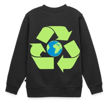 Terre de recyclage - Sweat Premium enfant bio - noir - Dos - AI Model Kid Female (0cm)