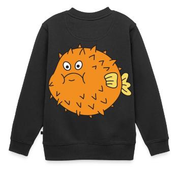 Puffer poisson mer océan sous l'eau - Sweat Premium enfant bio - noir - Dos - AI Model Kid Female (0cm)