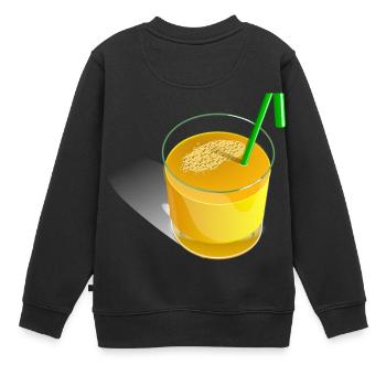 Jus de fruits orange - Sweat Premium enfant bio - noir - Dos - AI Model Kid Female (0cm)