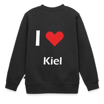 I love Kiel | Kiel | ich liebe Kiel - Kinder Premium Organic Sweatshirt - Schwarz - Hinten - AI Model Kid Female (0cm)