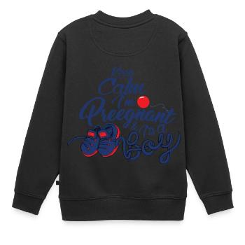 idée de cadeau naissance bébé enfant né naissance - Sweat Premium enfant bio - noir - Dos - AI Model Kid Female (0cm)