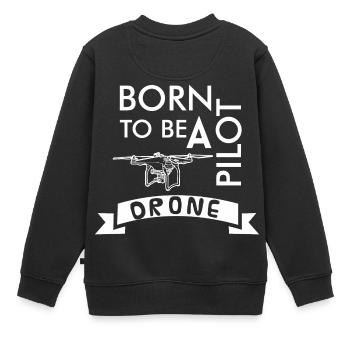 Drohne - Kinder Premium Organic Sweatshirt - Schwarz - Hinten - AI Model Kid Female (0cm)