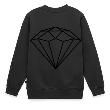 Diamant | polygones - Sweat Premium enfant bio - noir - Dos - AI Model Kid Female (0cm)